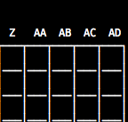 Column numbering continues Excel-style after 26 letters.